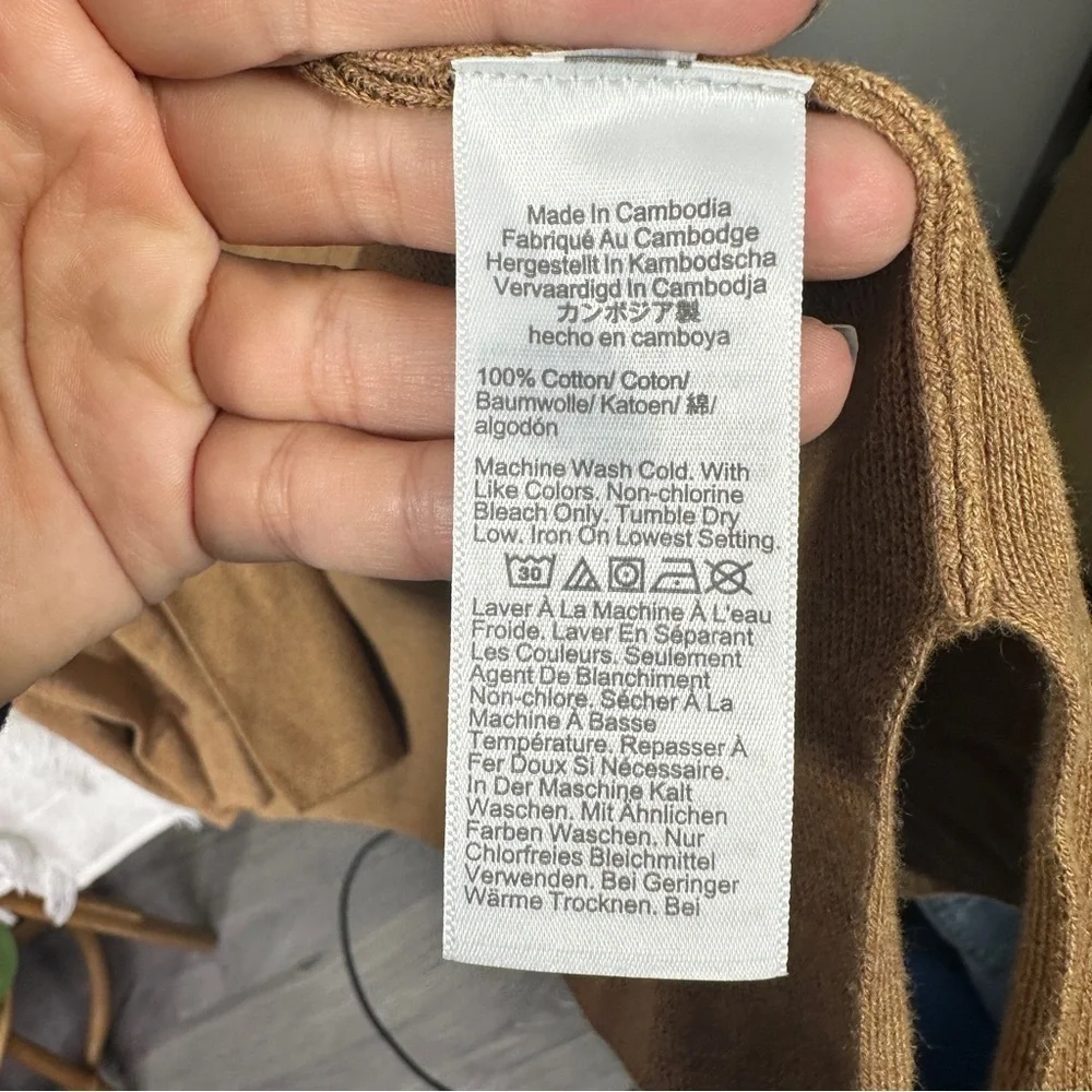 J.Crew Brown Tan Cardigan Sweater sz XS